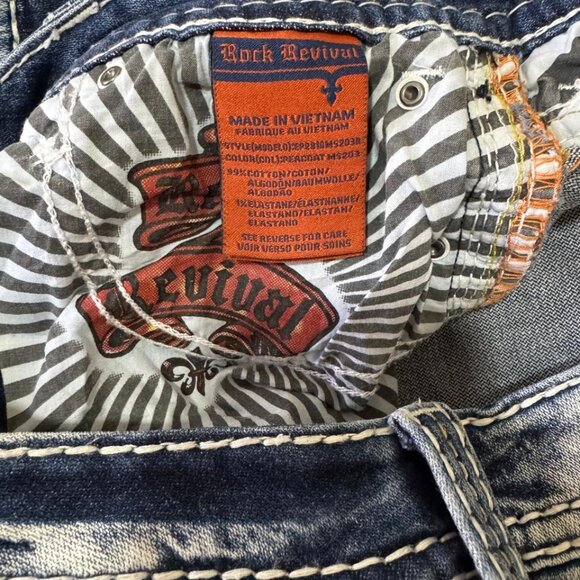 Rock Revival Peacoat Ankle Mid-Rise Skinny Stretch Jean Size 26 - Picture 15 of 16